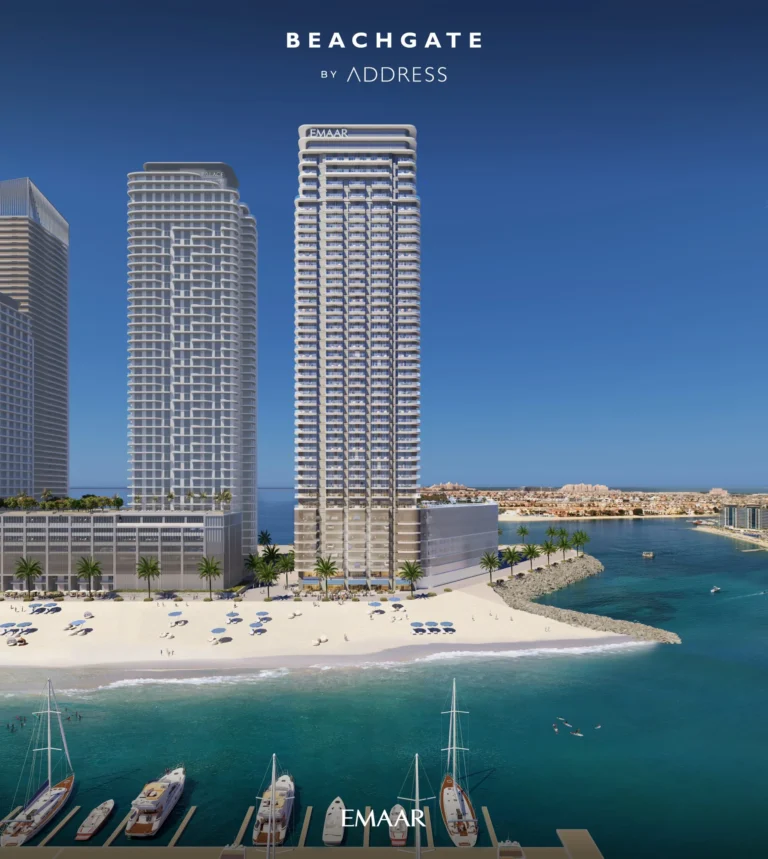 Beachgate by Address twin high-rise towers with beachfront access at Emaar Beachfront